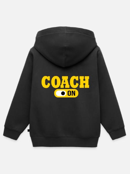 coach on Cadeau Humour Coach coaching entraineur - Premium børne zip-hættetrøje økologisk - sort