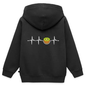 Kiwi - Kinder Premium Organic Zip Hoodie - Schwarz - Hinten - AI Model Kid Male (0cm)