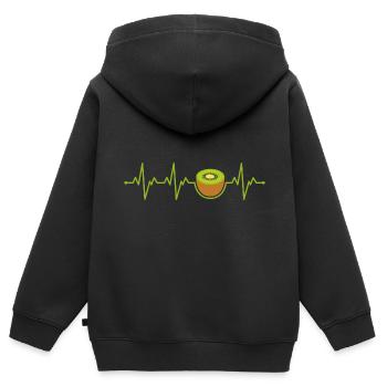 Kiwi - Kinder Premium Organic Zip Hoodie - Schwarz - Hinten - AI Model Kid Male (0cm)