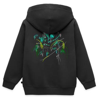 Landschaft Abstrakt - Kinder Premium Organic Zip Hoodie - Schwarz - Hinten - AI Model Kid Male (0cm)