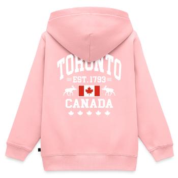Toronto - Kids Premium Organic Zip-up Hoodie - rose - Back - AI Model Kid Female (0cm)