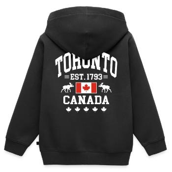 Toronto - Sweat Premium à capuche zippé enfant bio - noir - Dos - AI Model Kid Male (0cm)