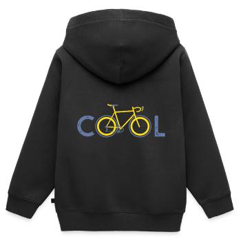 cool vélo cycliste cool vélos velos - Sweat Premium à capuche zippé enfant bio - noir - Dos - AI Model Kid Male (0cm)