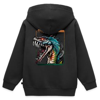 Serpent mystique : libérez la bête intérieure - Sweat Premium à capuche zippé enfant bio - noir - Dos - AI Model Kid Male (0cm)