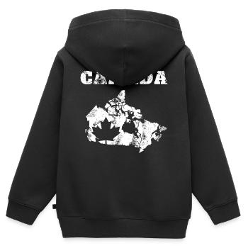 Drapeau canada feuille d'érable drapeau - Sweat Premium à capuche zippé enfant bio - noir - Dos - AI Model Kid Male (0cm)