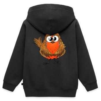 Tipi den roten Hals - Kinder Premium Organic Zip Hoodie - Schwarz - Hinten - AI Model Kid Male (0cm)