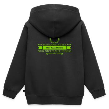 Humor hat man oder nicht - Kinder Premium Organic Zip Hoodie - Schwarz - Hinten - AI Model Kid Male (0cm)
