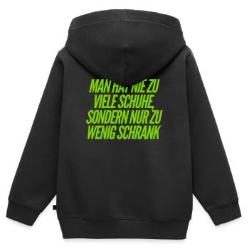 Schuhe sind mein Leben - Kinder Premium Organic Zip Hoodie - Schwarz - Hinten - AI Model Kid Male (0cm)