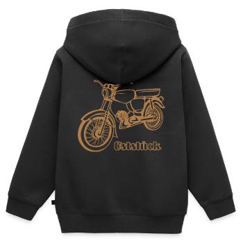 Simson Oststück - Kinder Premium Organic Zip Hoodie - Schwarz - Hinten - AI Model Kid Male (0cm)