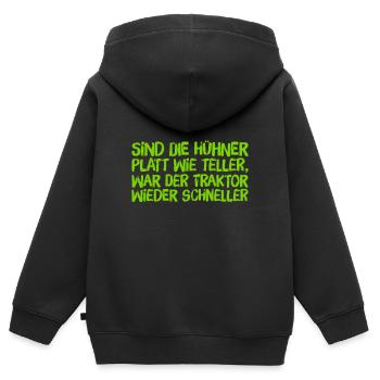 der schnelle Traktor - Kinder Premium Organic Zip Hoodie - Schwarz - Hinten - AI Model Kid Male (0cm)