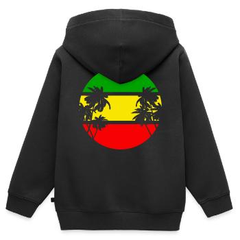 reggae - Sweat Premium à capuche zippé enfant bio - noir - Dos - AI Model Kid Male (0cm)