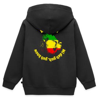 reggae - Sweat Premium à capuche zippé enfant bio - noir - Dos - AI Model Kid Male (0cm)