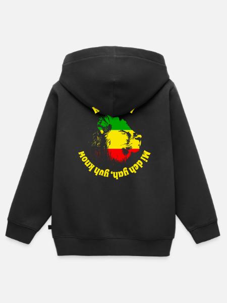 reggae - Sweat Premium à capuche zippé enfant bio - noir
