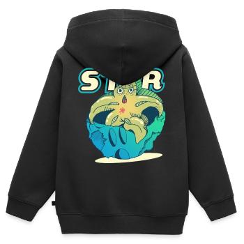 Soyez une étoile - Sweat Premium à capuche zippé enfant bio - noir - Dos - AI Model Kid Male (0cm)