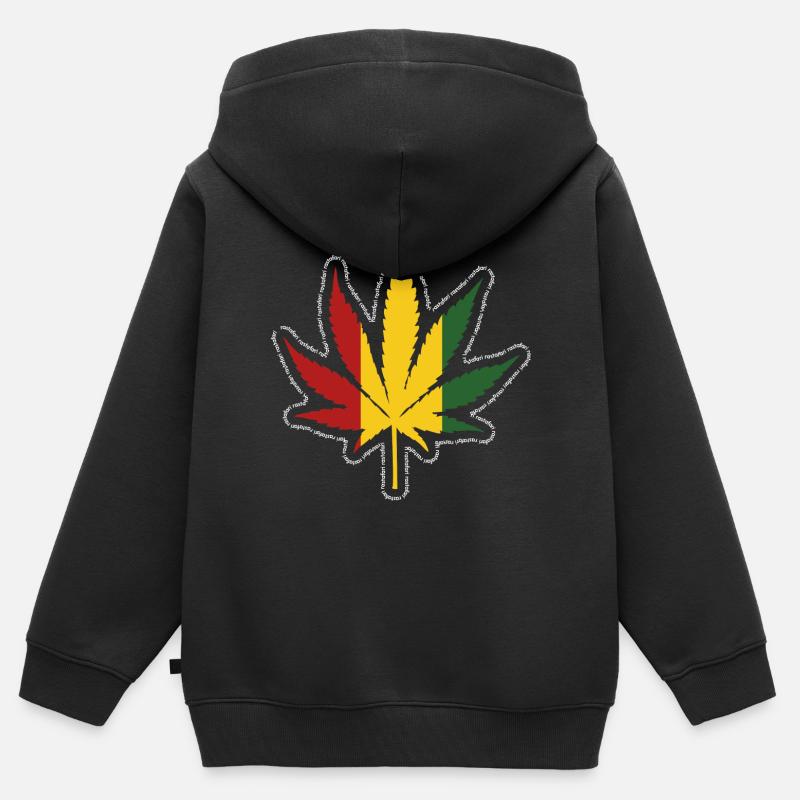 Reggae - Kinder Premium Organic Zip Hoodie - Schwarz