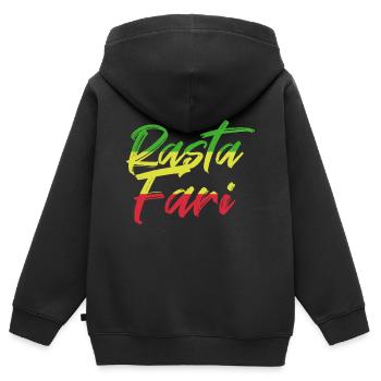 reggae - Sweat Premium à capuche zippé enfant bio - noir - Dos - AI Model Kid Male (0cm)