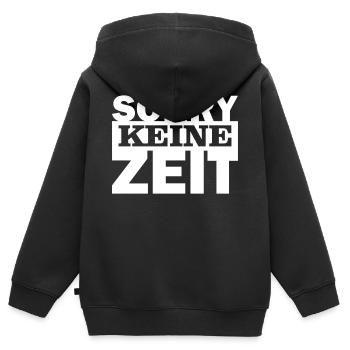 Sorry keine Zeit - Kinder Premium Organic Zip Hoodie - Schwarz - Hinten - AI Model Kid Male (0cm)