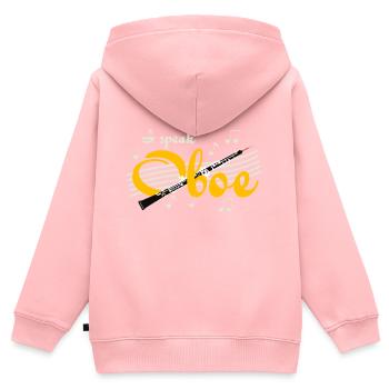 Oboe sprechen - Kinder Premium Organic Zip Hoodie - Rosa - Hinten - AI Model Kid Female (0cm)