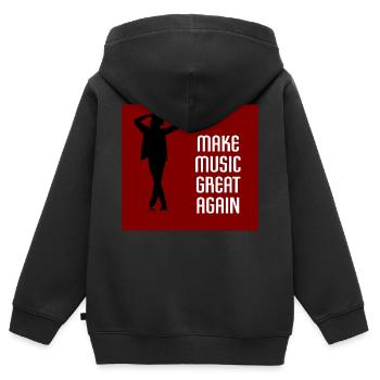 Make Music Great Again - Kinder Premium Organic Zip Hoodie - Schwarz - Hinten - AI Model Kid Male (0cm)