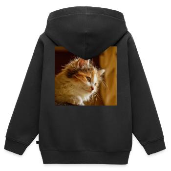 cat Katze Maske Cat mask Mask Cats - Kinder Premium Organic Zip Hoodie - Schwarz - Hinten - AI Model Kid Male (0cm)