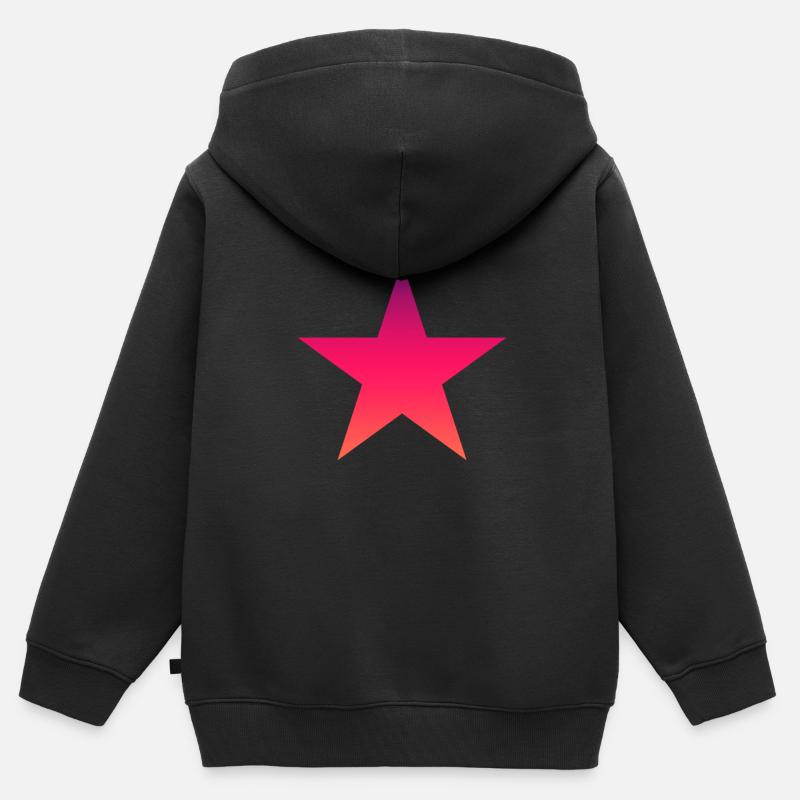 red étoile masque étoile colorée - Sweat Premium à capuche zippé enfant bio - noir