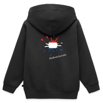 pays-bas Hollande Pays-Bas - Sweat Premium à capuche zippé enfant bio - noir - Dos - AI Model Kid Male (0cm)