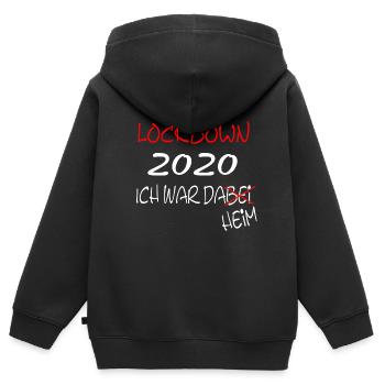 Lockdown 2020 ich war dabei - Kinder Premium Organic Zip Hoodie - Schwarz - Hinten - AI Model Kid Male (0cm)