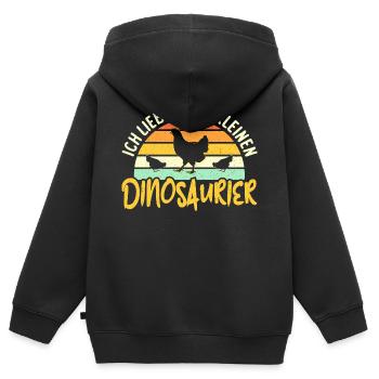 Huhn Hühner Geflügel Spruch Hühnerstall Geschenk - Kinder Premium Organic Zip Hoodie - Schwarz - Hinten - AI Model Kid Male (0cm)