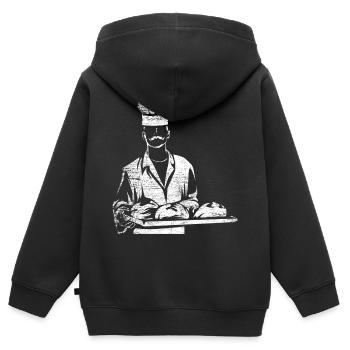 Bäcker Backen - Kinder Premium Organic Zip Hoodie - Schwarz - Hinten - AI Model Kid Male (0cm)