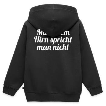 Mit leerem Hirn - Kinder Premium Organic Zip Hoodie - Schwarz - Hinten - AI Model Kid Male (0cm)