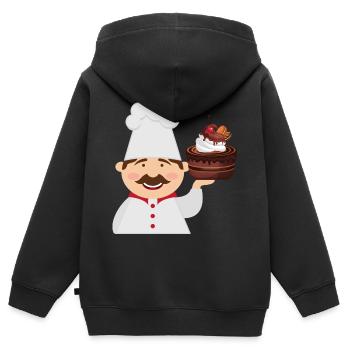 Konditor - Konditor - Kinder Premium Organic Zip Hoodie - Schwarz - Hinten - AI Model Kid Male (0cm)