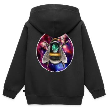 « Bourdon scarabée » - Sweat Premium à capuche zippé enfant bio - noir - Dos - AI Model Kid Male (0cm)