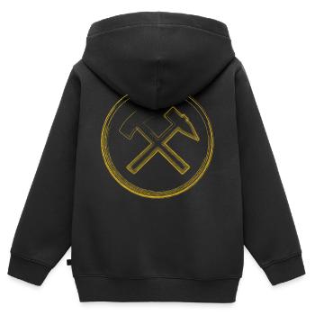 Ruhrpott Schlägel und Eisen Ruhrgebiet - Kinder Premium Organic Zip Hoodie - Schwarz - Hinten - AI Model Kid Male (0cm)