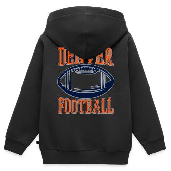 Denver Football Emblem - Kinder Premium Organic Zip Hoodie - Schwarz - Hinten - AI Model Kid Male (0cm)