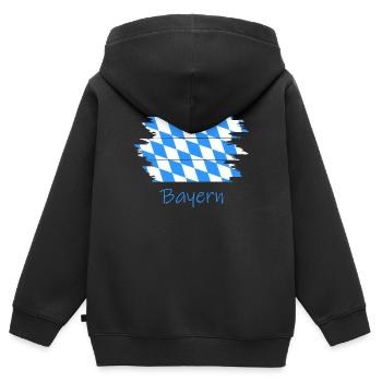 Bayern Flagge Bavaria bayern - Kinder Premium Organic Zip Hoodie - Schwarz - Hinten - AI Model Kid Male (0cm)