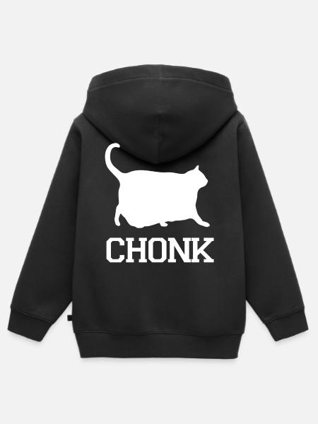 Cat chonk - Kids Premium Organic Zip-up Hoodie - black