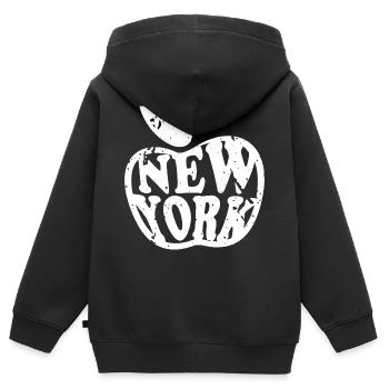 New York Vintage Big Apple - Kinder Premium Organic Zip Hoodie - Schwarz - Hinten - AI Model Kid Male (0cm)