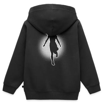 Shuffle Girl Melbourne Shuffle Shuffle Garçon - Sweat Premium à capuche zippé enfant bio - noir - Dos - AI Model Kid Male (0cm)
