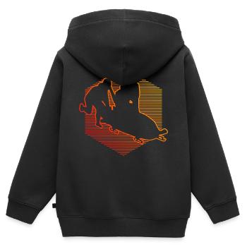 Bob fahren Bob Bobsport Zweierbob Bobbahn - Kinder Premium Organic Zip Hoodie - Schwarz - Hinten - AI Model Kid Male (0cm)