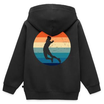 Joueuse de badminton féminine de badminton badminton - Sweat Premium à capuche zippé enfant bio - noir - Dos - AI Model Kid Male (0cm)