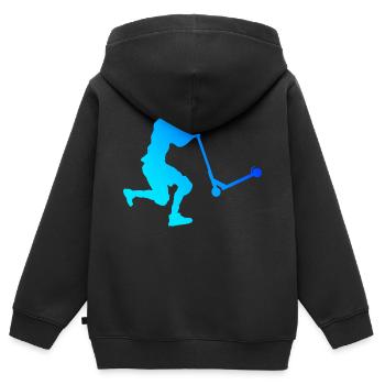 Scooter cascadeur scooter cascadeur scooter cascadeur - Sweat Premium à capuche zippé enfant bio - noir - Dos - AI Model Kid Male (0cm)