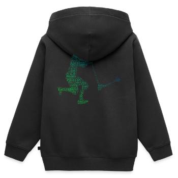 Scooter Stunt Tretroller Scooter Stunt Scooter - Sweat Premium à capuche zippé enfant bio - noir - Dos - AI Model Kid Male (0cm)
