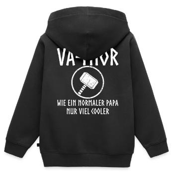 Va thor vater Papa vatertag Thor - Kinder Premium Organic Zip Hoodie - Schwarz - Hinten - AI Model Kid Male (0cm)