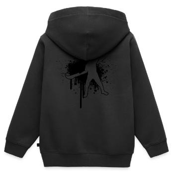 Pelote Basque Pelote Femme - Sweat Premium à capuche zippé enfant bio - noir - Dos - AI Model Kid Male (0cm)