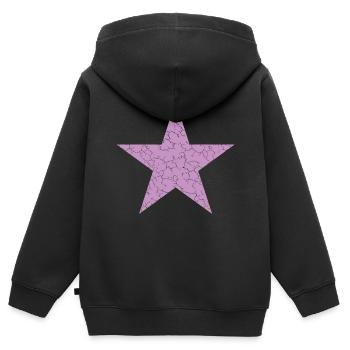 Stern purple Vintage star - Kinder Premium Organic Zip Hoodie - Schwarz - Hinten - AI Model Kid Male (0cm)