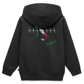 Italien italien - Kinder Premium Organic Zip Hoodie - Schwarz - Hinten - AI Model Kid Male (0cm)