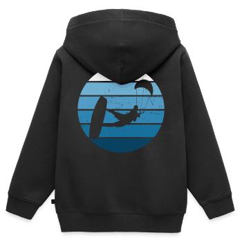 Kitesurf Kitesurf Kitesurf Kitesurfer Hommes - Sweat Premium à capuche zippé enfant bio - noir - Dos - AI Model Kid Male (0cm)