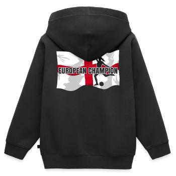 European Champion | Frauenfußball England Flagge - Kinder Premium Organic Zip Hoodie - Schwarz - Hinten - AI Model Kid Male (0cm)