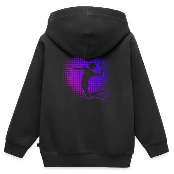 Volley Herren Beach Volley Volleyballer - Kinder Premium Organic Zip Hoodie - Schwarz - Hinten - AI Model Kid Male (0cm)