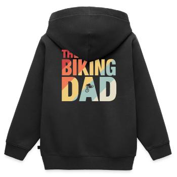 The Biking Dad - Kinder Premium Organic Zip Hoodie - Schwarz - Hinten - AI Model Kid Male (0cm)
